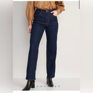 Old Navy- High-Waisted Wow Loose Jeans for Women- Dark wash
